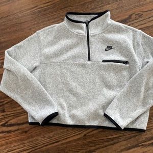 Women’s Nike quarter zip sweatshirt gray weave XL